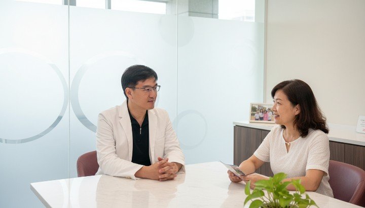 醫師仔細檢查原廠鳳凰電波探頭外盒標示 操作人員正在掃描鳳凰電波探頭防偽標籤的QR Code 展示正貨鳳凰電波探頭防偽刮層的細節特寫 診所櫃檯展示合法且全新的鳳凰電波探頭標籤