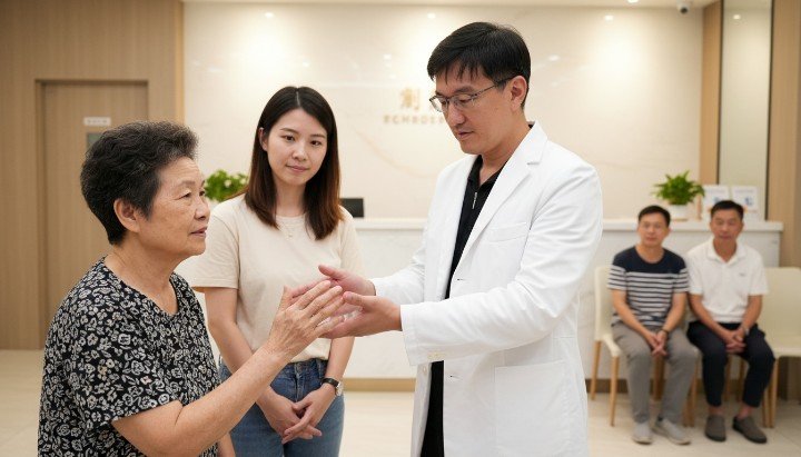 吳紹琥名醫專注為病患進行五官比例評估 吳紹琥名醫手持醫材展現溫潤如玉的專業 吳紹琥名醫於診間內提供全方位抗衰老建議 吳紹琥名醫受邀擔任微整技術原廠講師